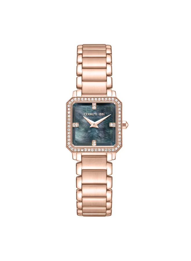 Perugia Rose Gold Plated Stainless Steel Bracelet Analog Watch for Women, 22mm